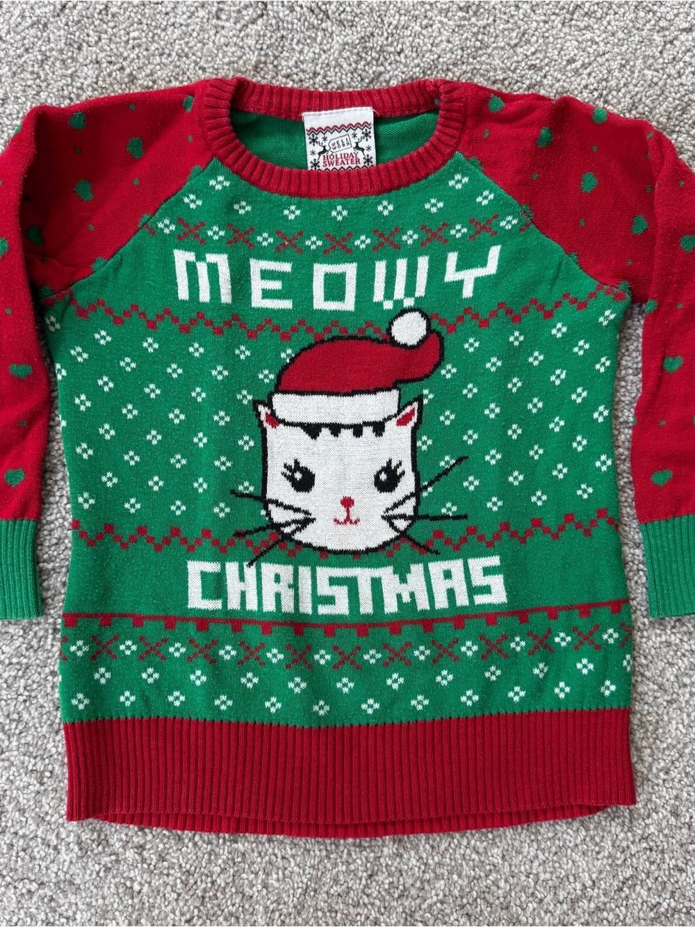 Meowy Christmas Sweater 2T